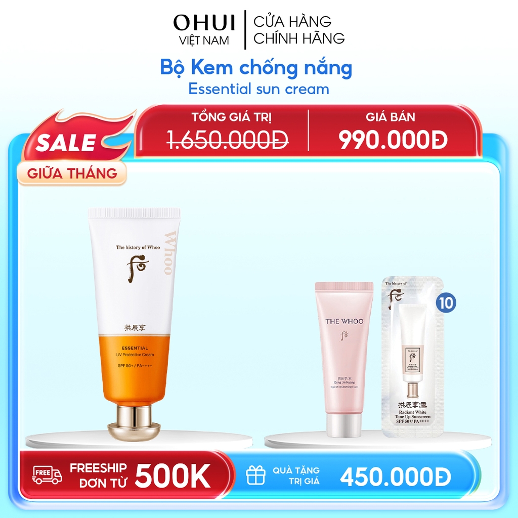 Kem chống nắng dưỡng ẩm The Whoo Gongjinhyang Essential UV Protective Sun Cream