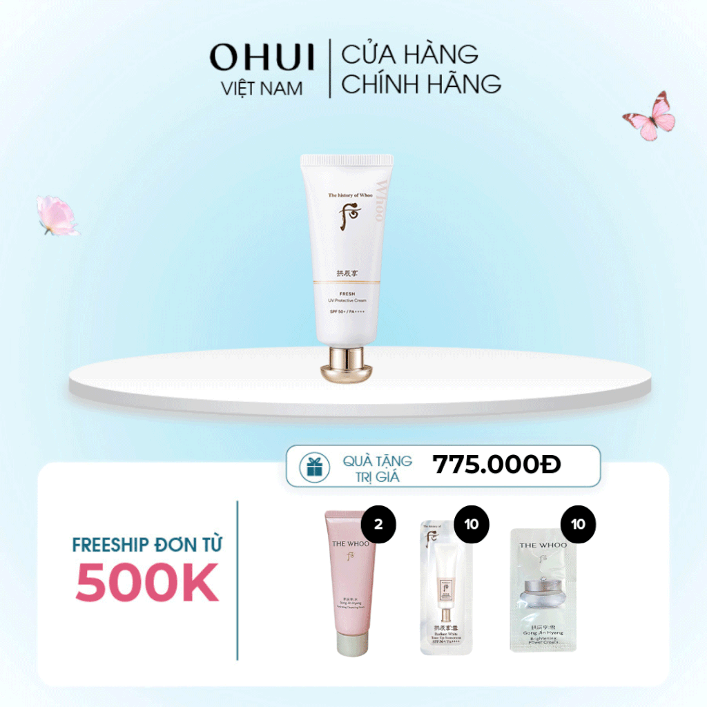 Kem chống nắng cho da nhạy cảm Gongjinhyang Fresh Sun Cream SPF50+/PA++++