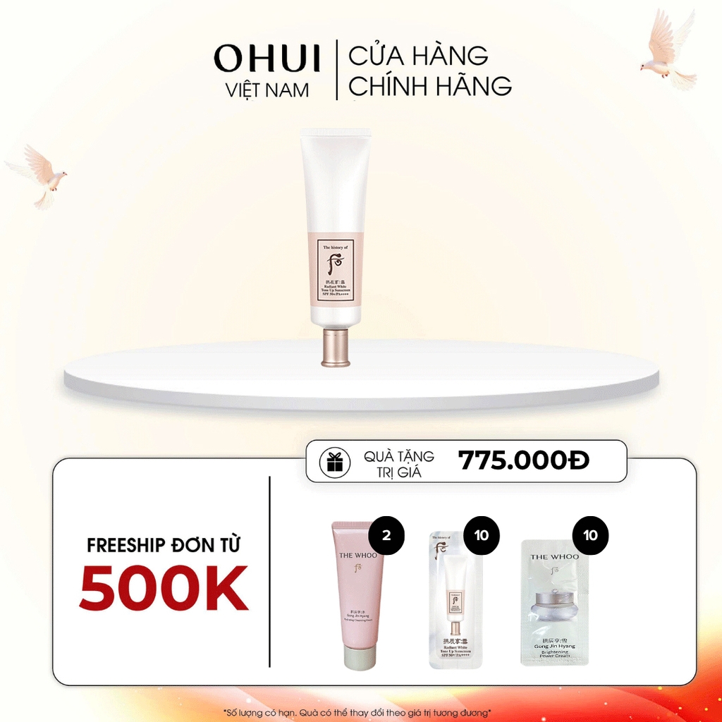 Kem chống nắng Whoo nâng tông Gongjinhyang Seol Radiant White Tone Up Sunscreen SPF50+,PA++++