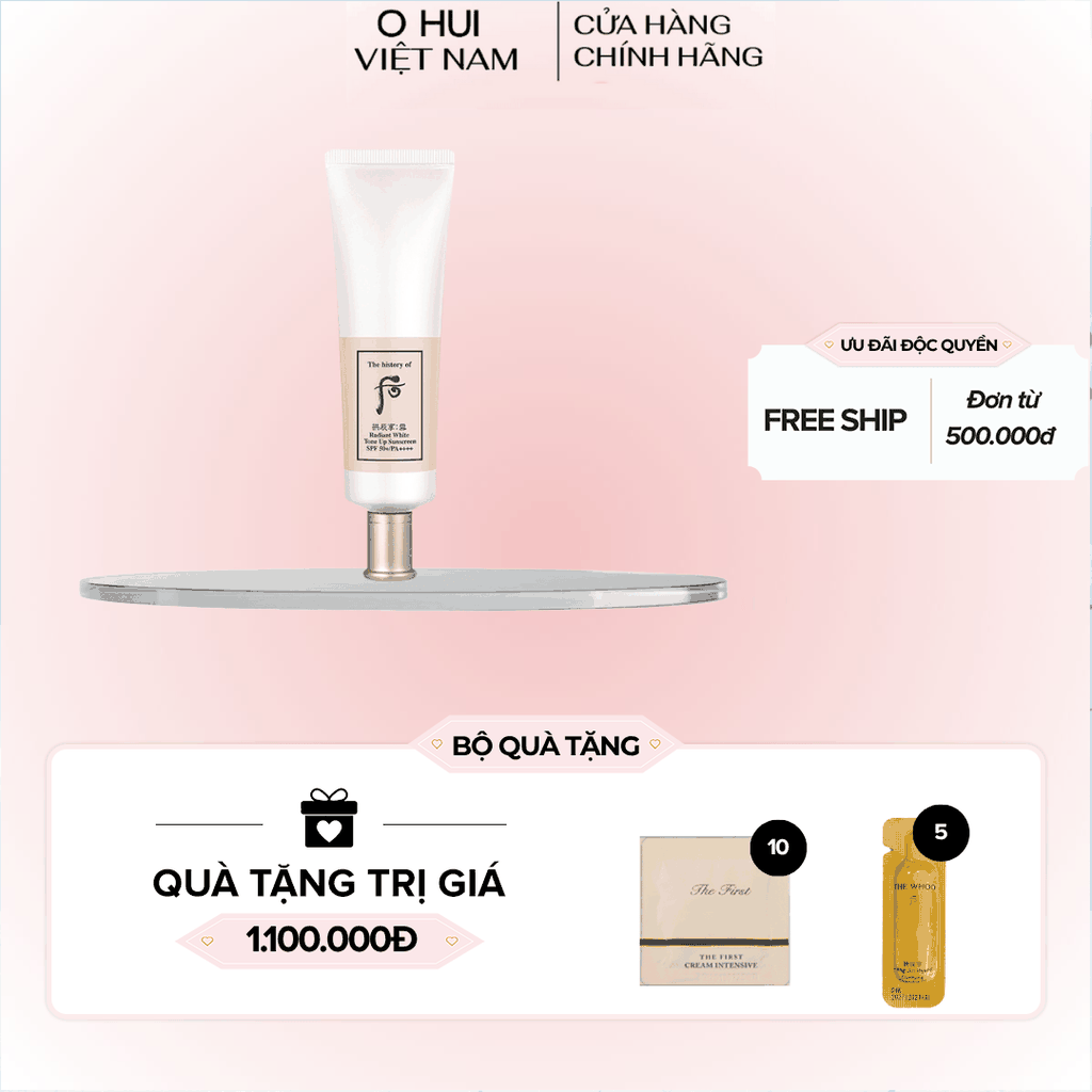 Kem chống nắng Whoo nâng tông Gongjinhyang Seol Radiant White Tone Up Sunscreen SPF50+,PA++++