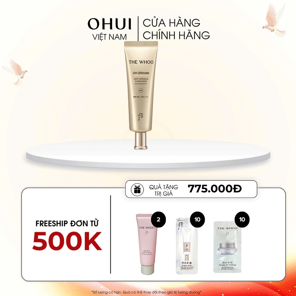 Kem chống nắng Whoo Vàng Anti Wrinkle Sunscreen NAD Power