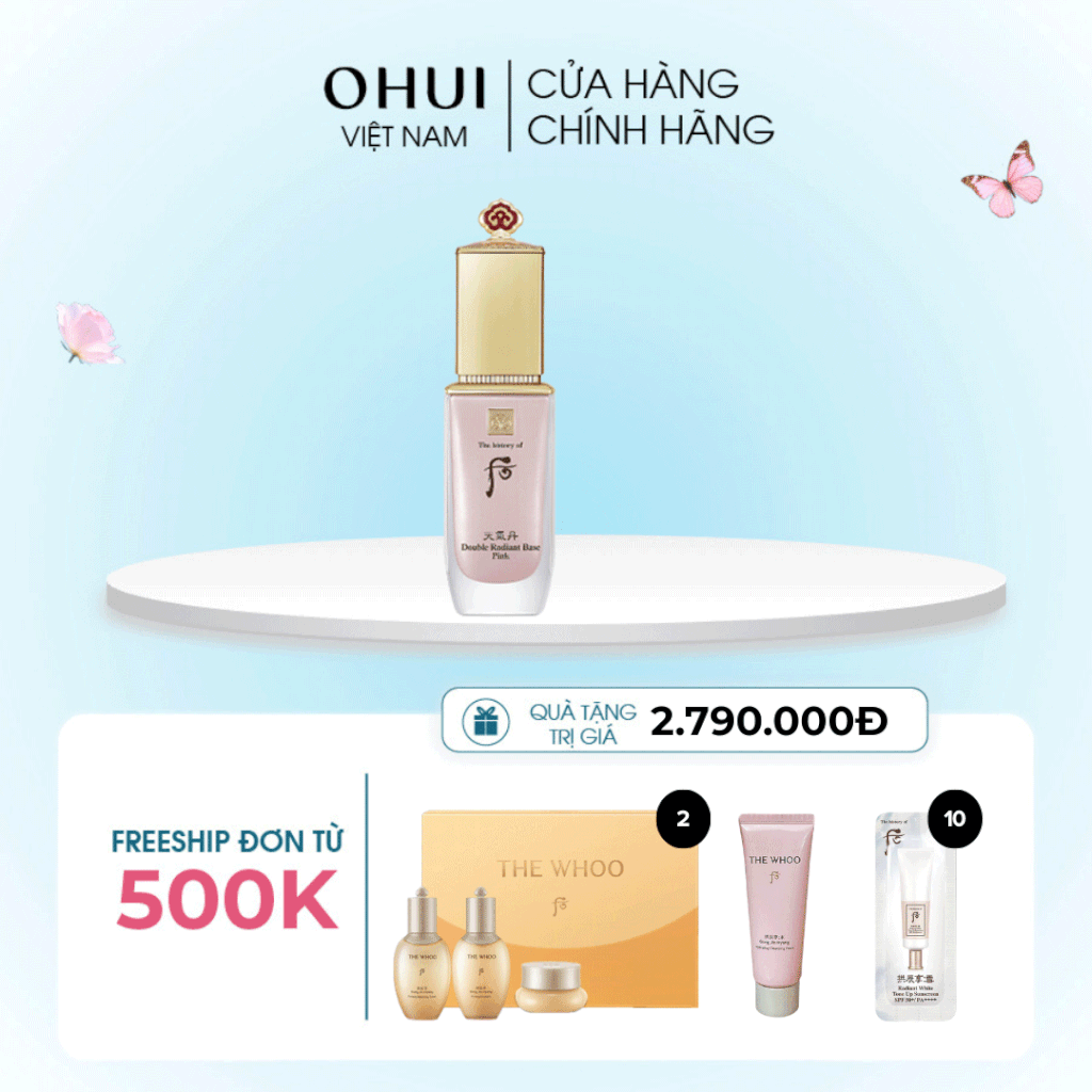 Kem Lót Trang Điểm Whoo Cheongidan Double Radiant Base Pink