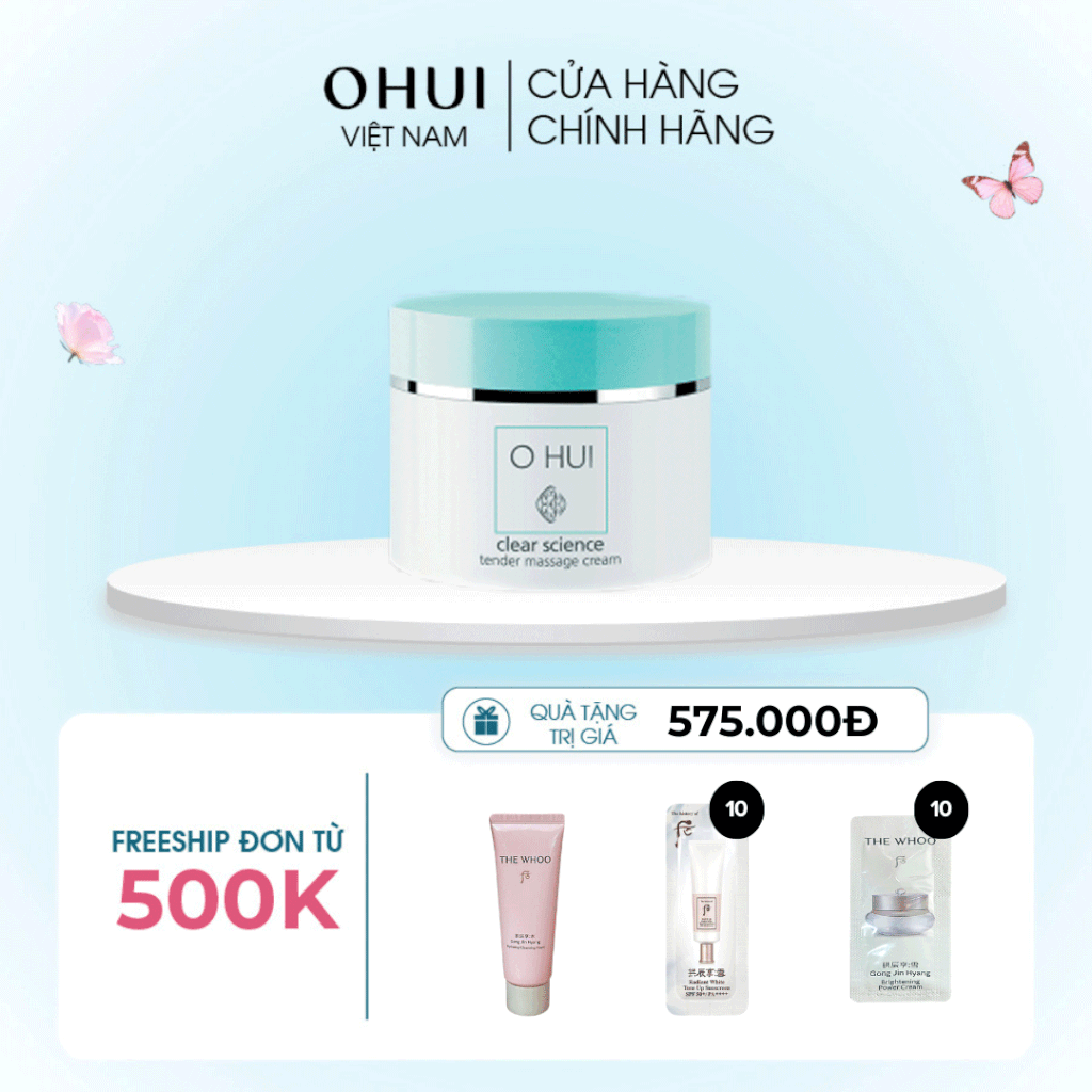 Kem massage tạo độ ẩm OHUI Clear Science Tender Massage Cream