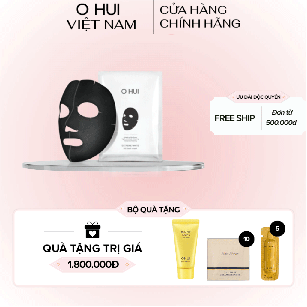 Mặt nạ dưỡng trắng OHUI Extreme White 3D Black Mask