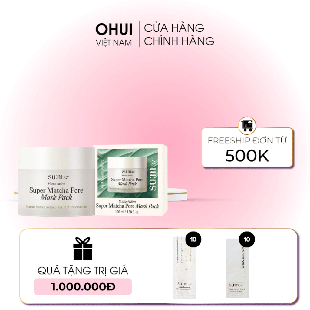 Mặt Nạ Trà Xanh Sum37 Micro Active Super Matcha Pore Mask Pack