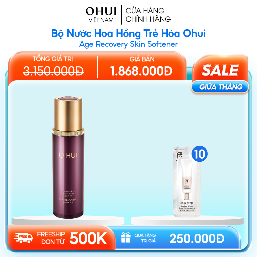 Bộ Nước Hoa Hồng Trẻ Hóa Ohui Age Recovery Skin Softener