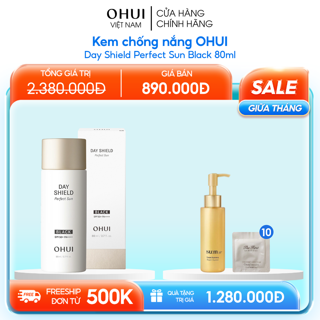 Kem chống nắng kiểm soát dầu OHUI Day Shield Perfect Sun Black