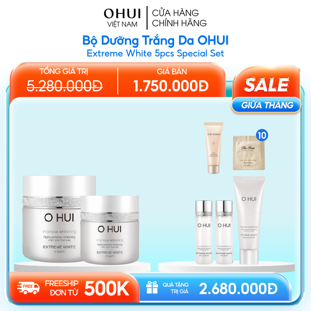 Bộ Dưỡng Da Ohui Extreme White 5pcs Special Set