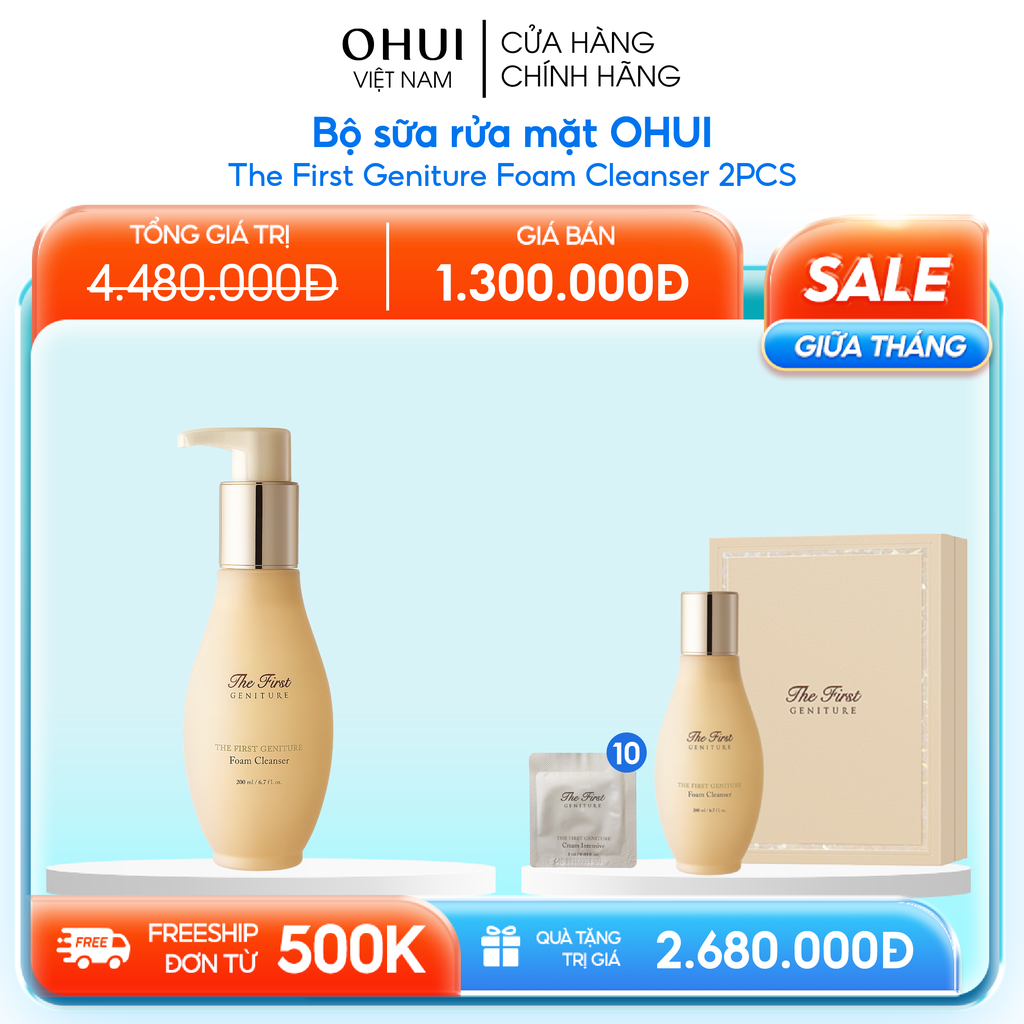 Bộ sữa rửa mặt OHUI The First Geniture Foam Cleanser 2PCS
