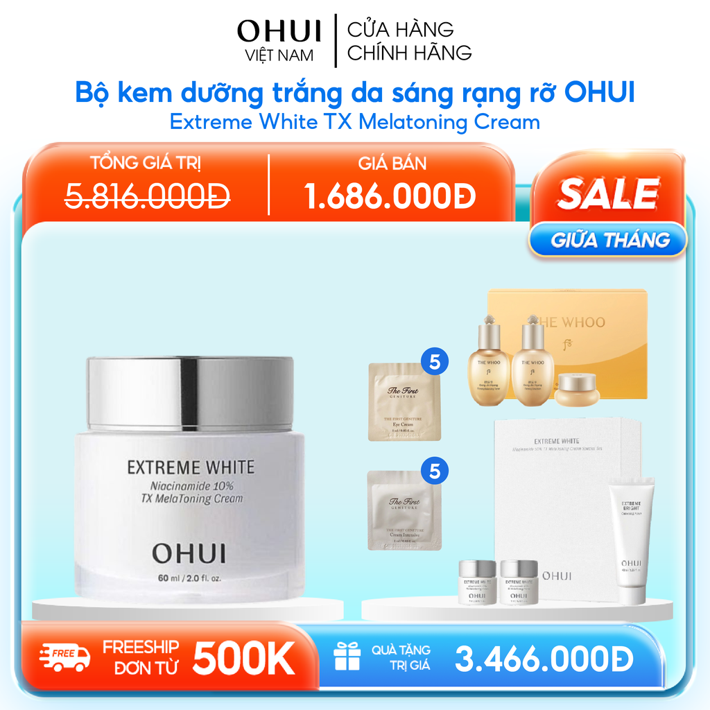 Bộ Dưỡng Da Ohui Extreme White MelaToning Cream Special Set