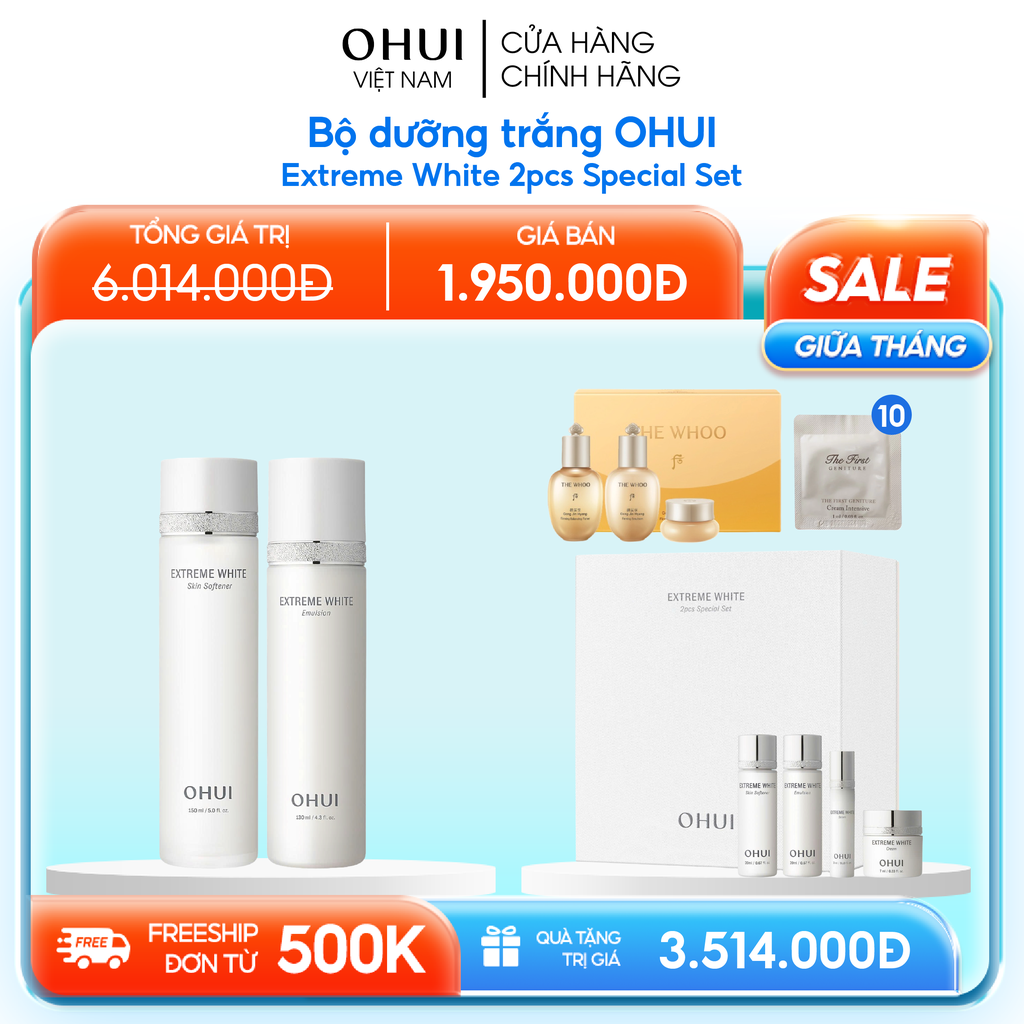 Bộ Dưỡng Da Ohui Extreme White 2pcs Special Set