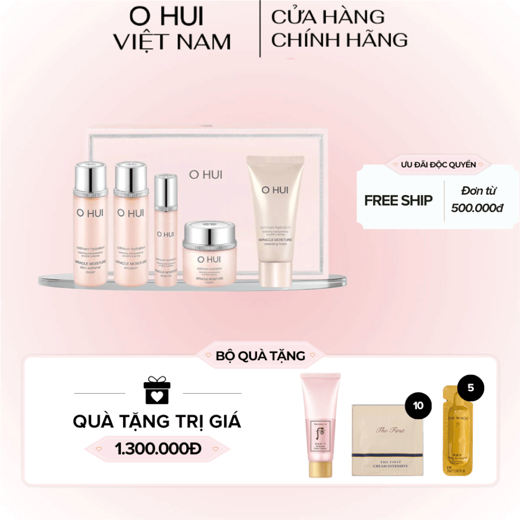 Bộ Sản Phẩm Dưỡng Ẩm Cung Cấp Nước Ohui Miracle Moisture Special Set 5pcs