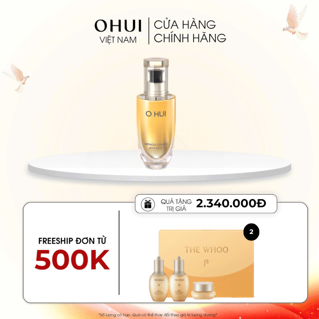Tinh chất dưỡng sáng căng mướt OHUI Miracle Toning Glow Serum