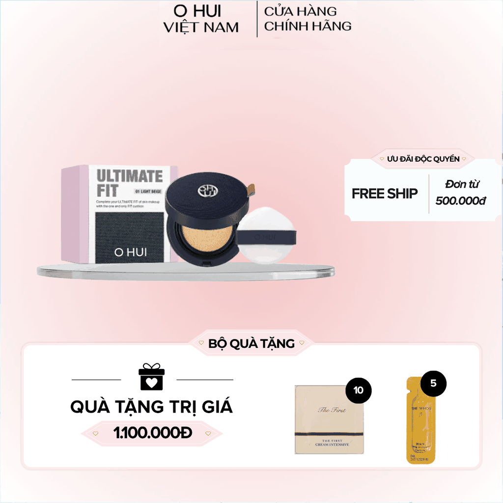 Phấn Nước Ohui Ultimate Fit Longwear Jean Cushion Pink 01