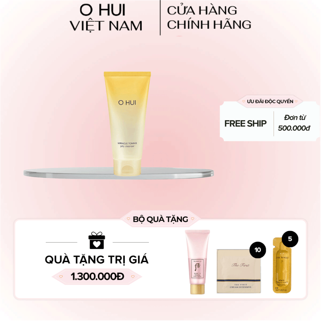 Sữa Rửa Mặt Dạng Gel OHUI Miracle Toning Jelly Cleanser