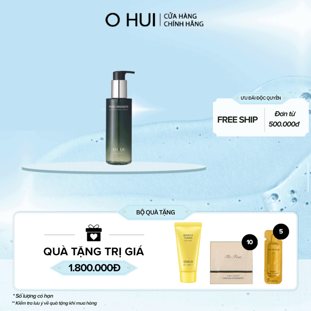 Sữa rửa mặt ngăn ngừa lão hóa sớm OHUI Prime Advancer Gel Cleanser