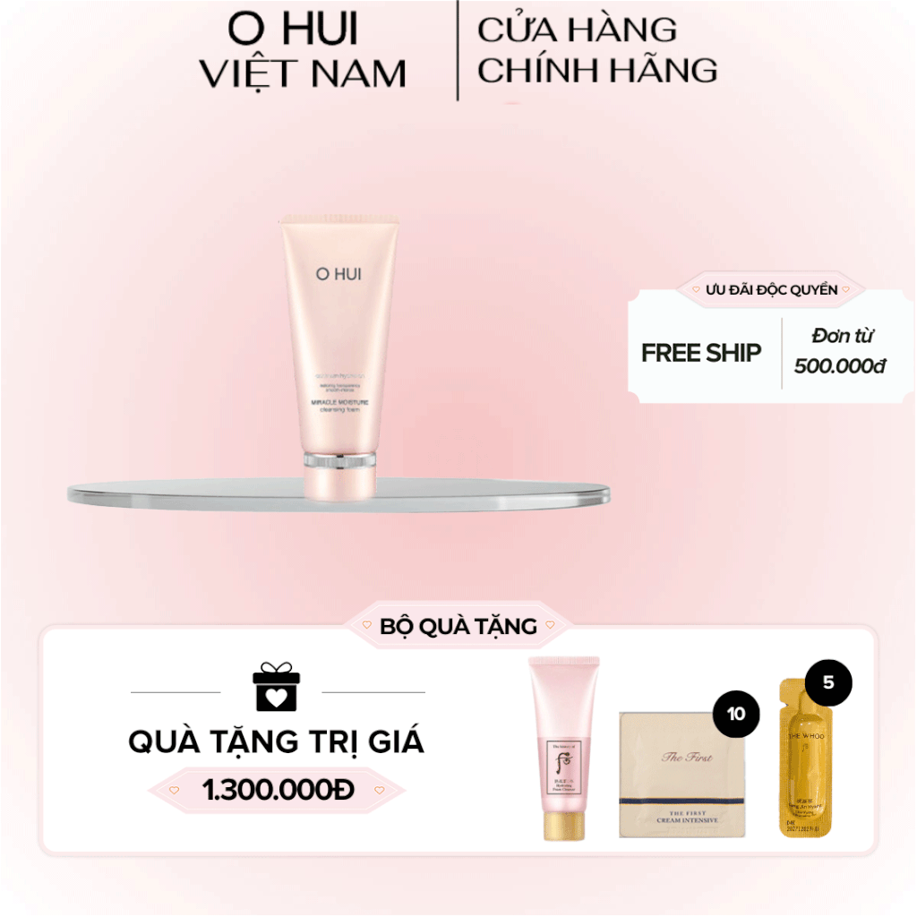 Sữa rửa mặt dưỡng ẩm OHUI Miracle Moisture Cleansing Foam