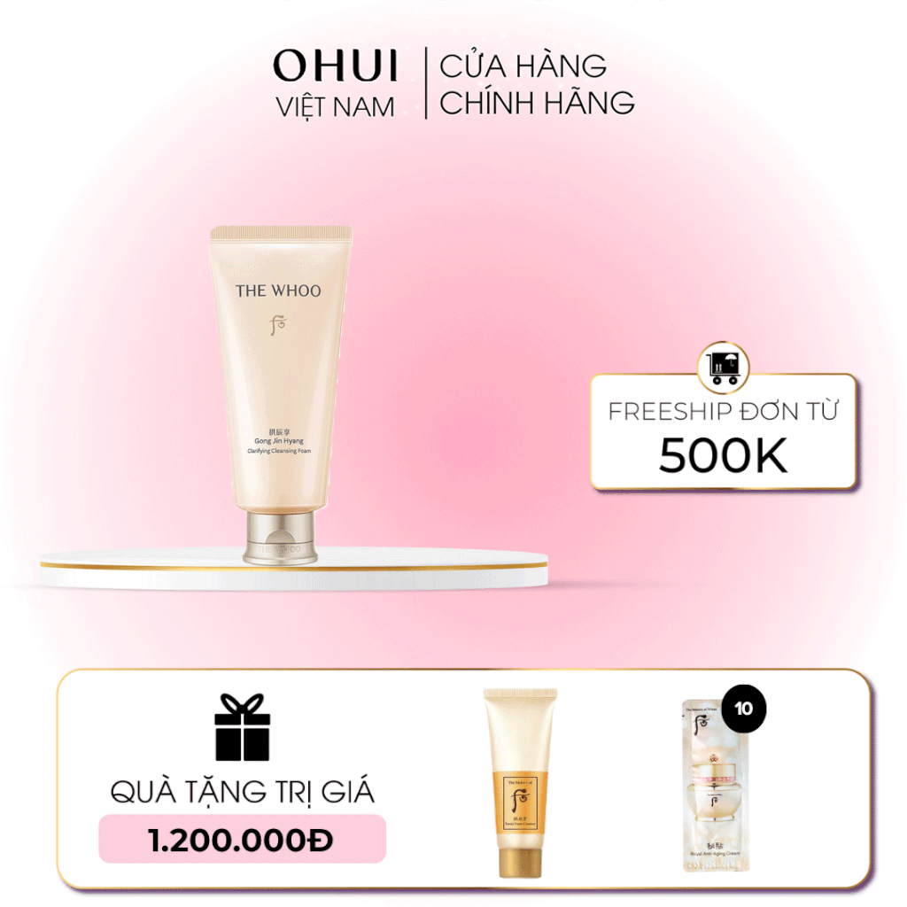 Sữa rửa mặt Whoo dưỡng ẩm Gongjinhyang Facial Foam Cleanser Y24