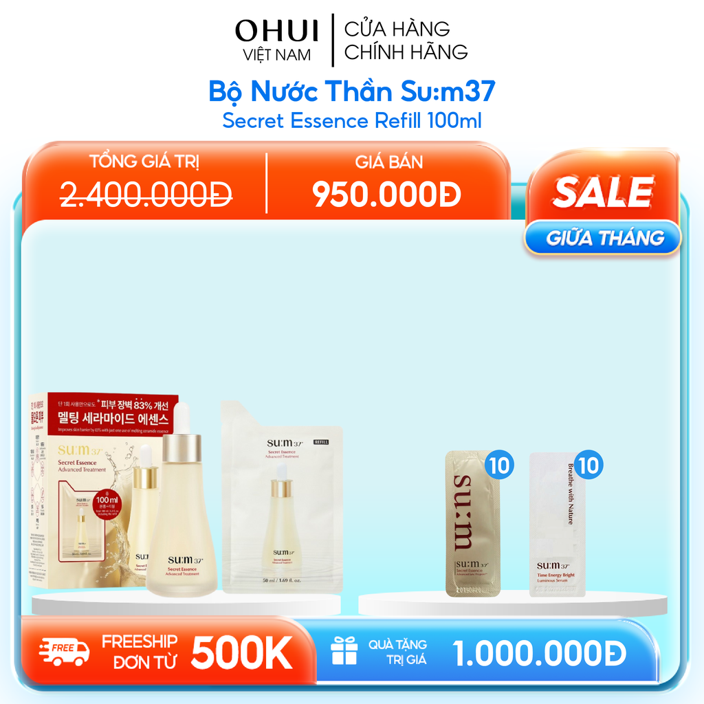 Bộ Nước Thần Su:m37 Secret Essence Refill 100ml