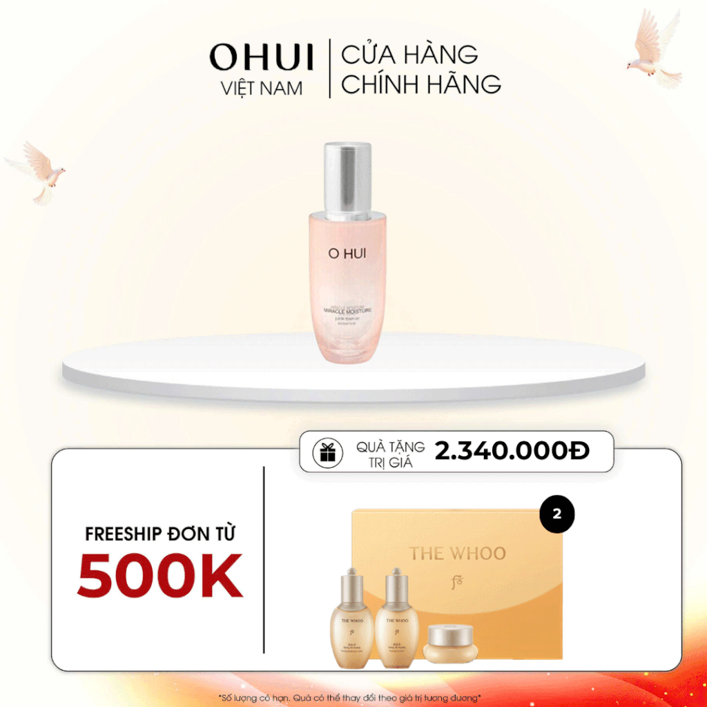 Tinh chất dưỡng ẩm OHUI Miracle Moisture Pink Barrier Essence