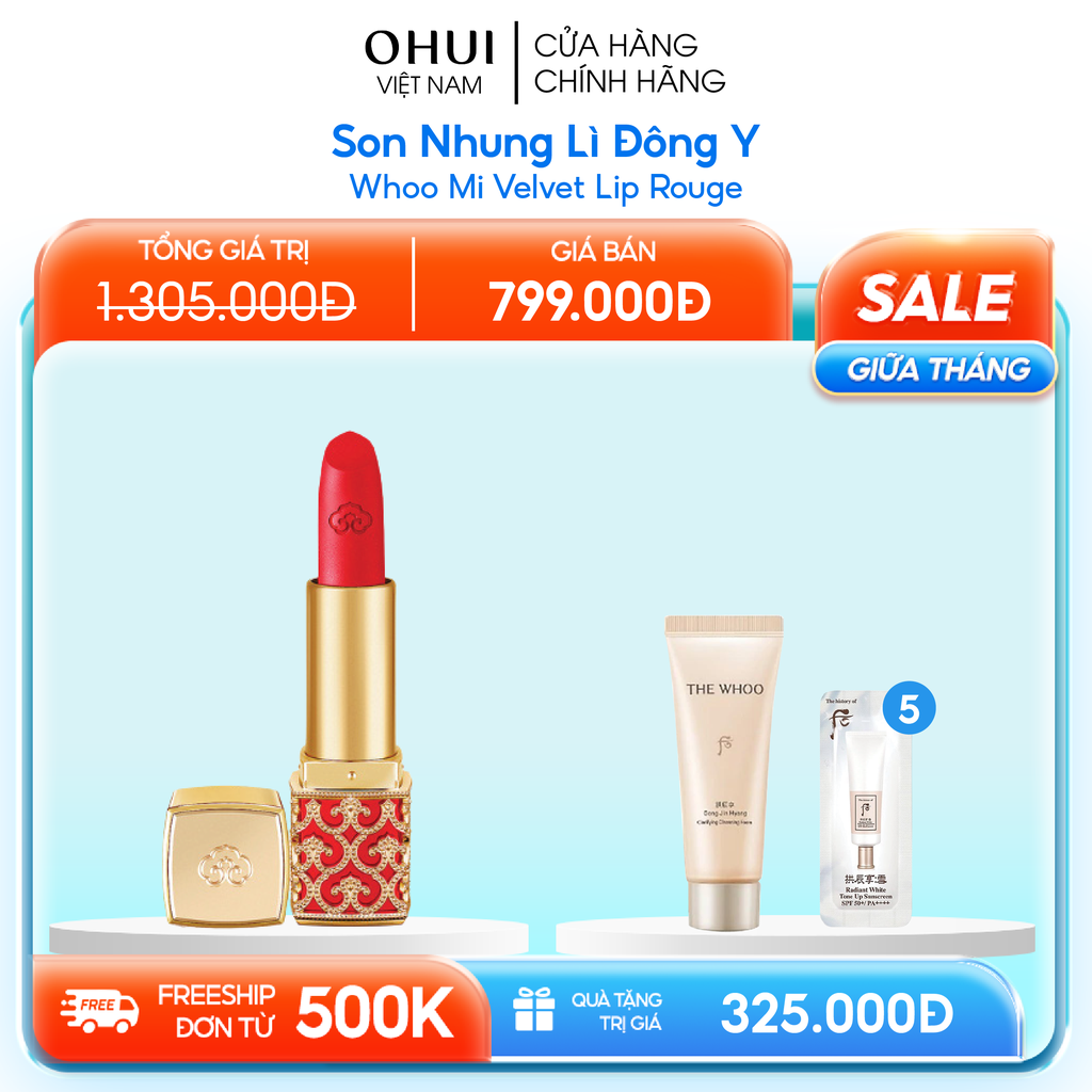 Son Nhung Lì Đông Y Whoo Mi Velvet Lip Rouge