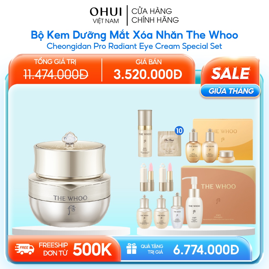 Bộ Kem Dưỡng Mắt Xóa Nhăn Cheongidan Pro Radiant Eye Cream Special Set