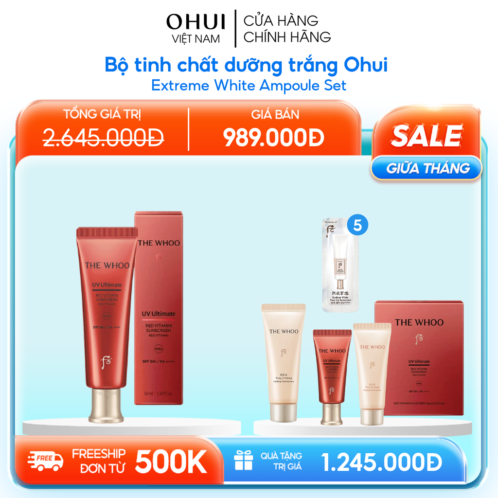 Bộ Kem Chống Nắng Whoo Đỏ UV Ultimate Red Vitamin Sunscreen SE