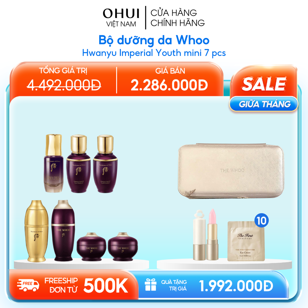 Bộ dưỡng da Whoo Hwanyu Imperial Youth mini 7 pcs