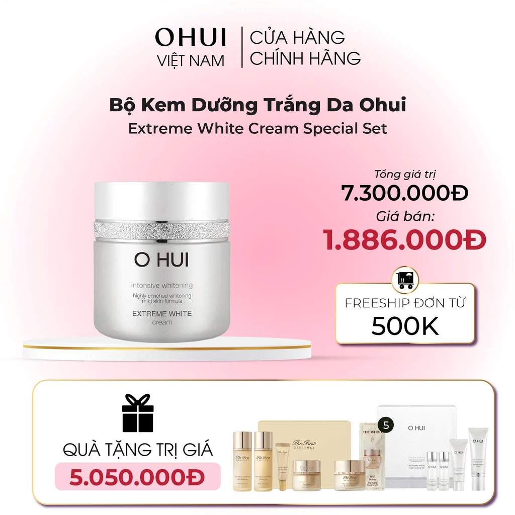Bộ Kem Dưỡng Trắng Da Ohui Extreme White Cream Special Set