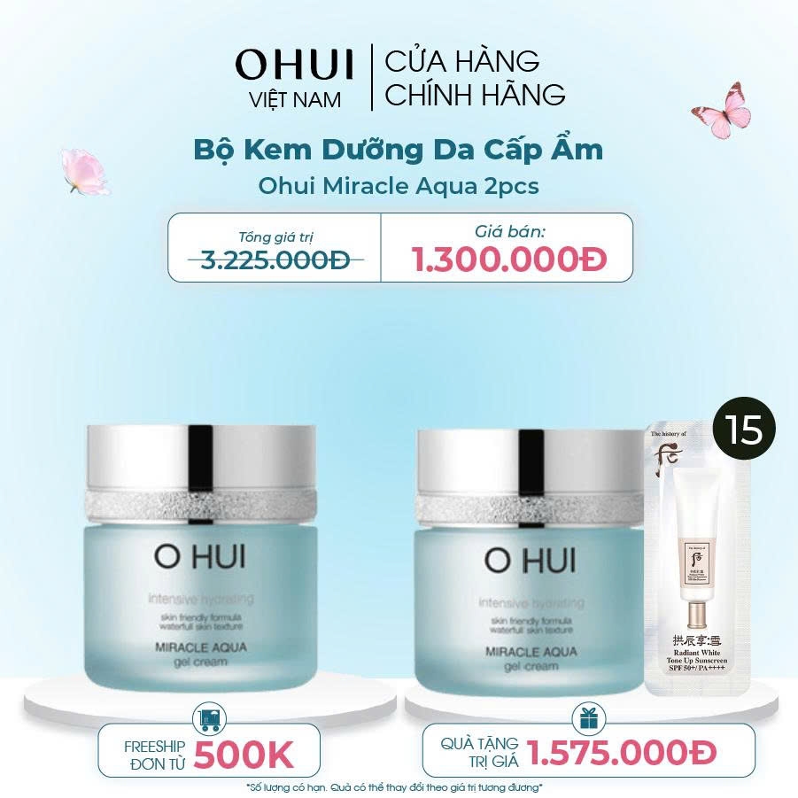 Bộ Kem Dưỡng Da Cấp Ẩm Ohui Miracle Aqua 2pcs