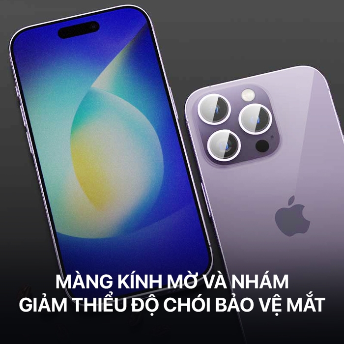 Dán Cường Lực Chống Vân Tay IPhone 15 Pro Max Mipow Kingbull Anti-Glare Premium HD