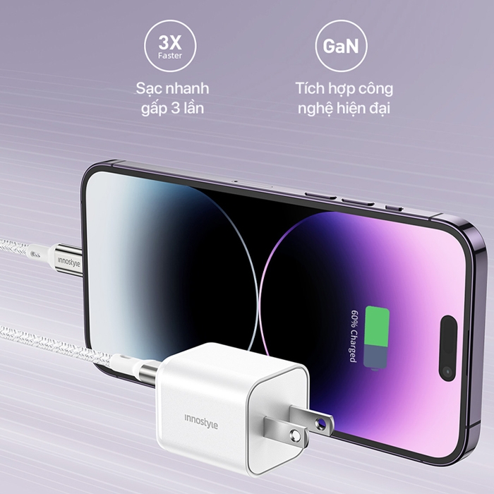 Innostyle MiniCube 35W GaN Charger - IC35CAWHT