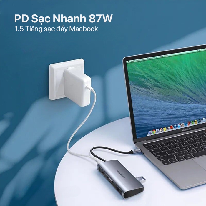 Ugreen USB-C To 3 USB 3.0 + HDMI + VGA + LAN + Adapter USB-C CM256