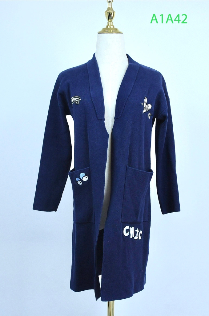 IN THE NOW- Áo khoác cardigan xanh dáng dài