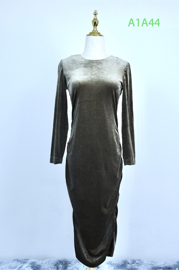 Váy nhung nhún eo