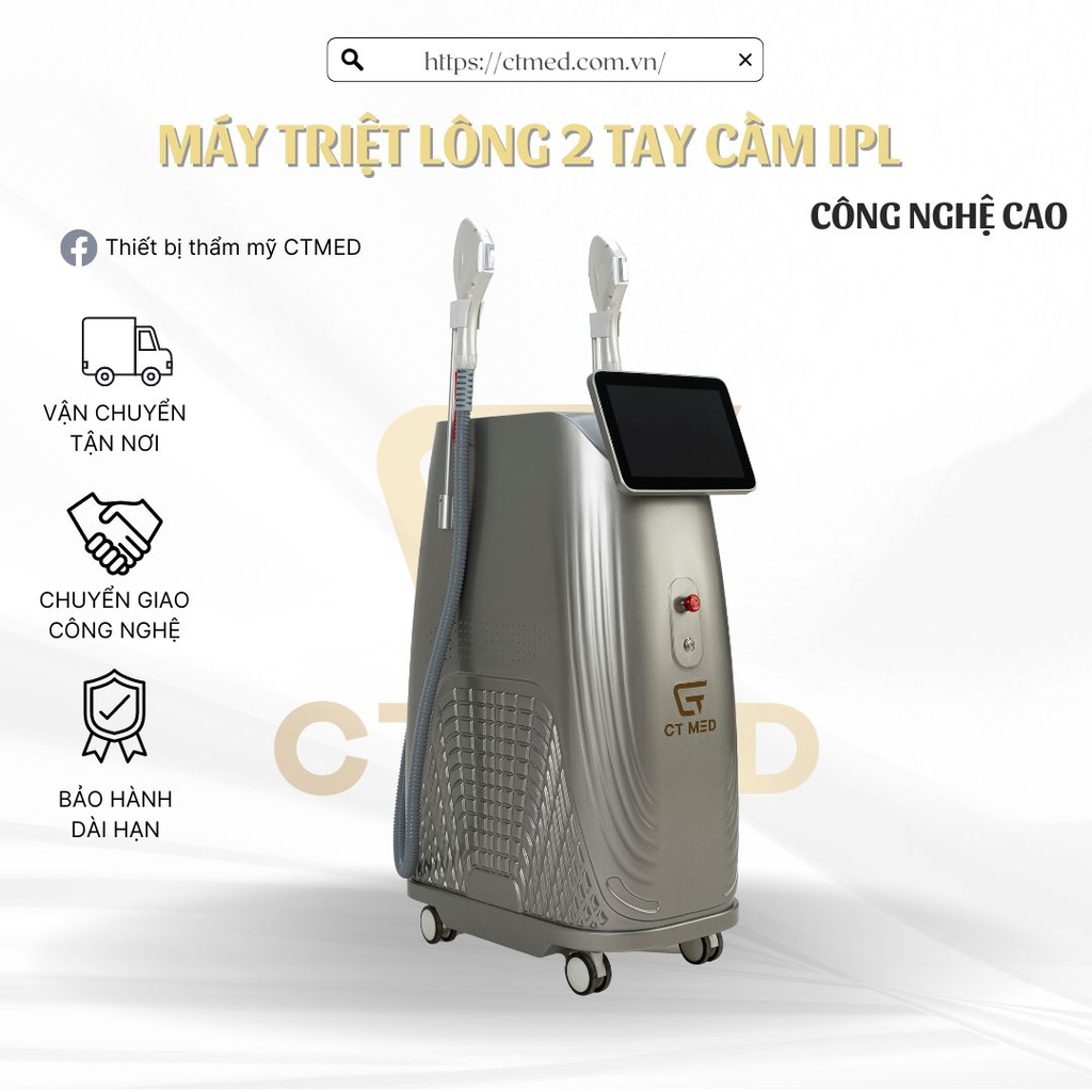 Máy Triệt Lông 2 Tay Cầm IPL