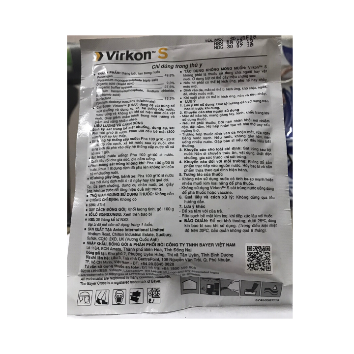 Virkon S [100 g] Sát trùng an toàn, hiệu quả | thuocthuysile.com