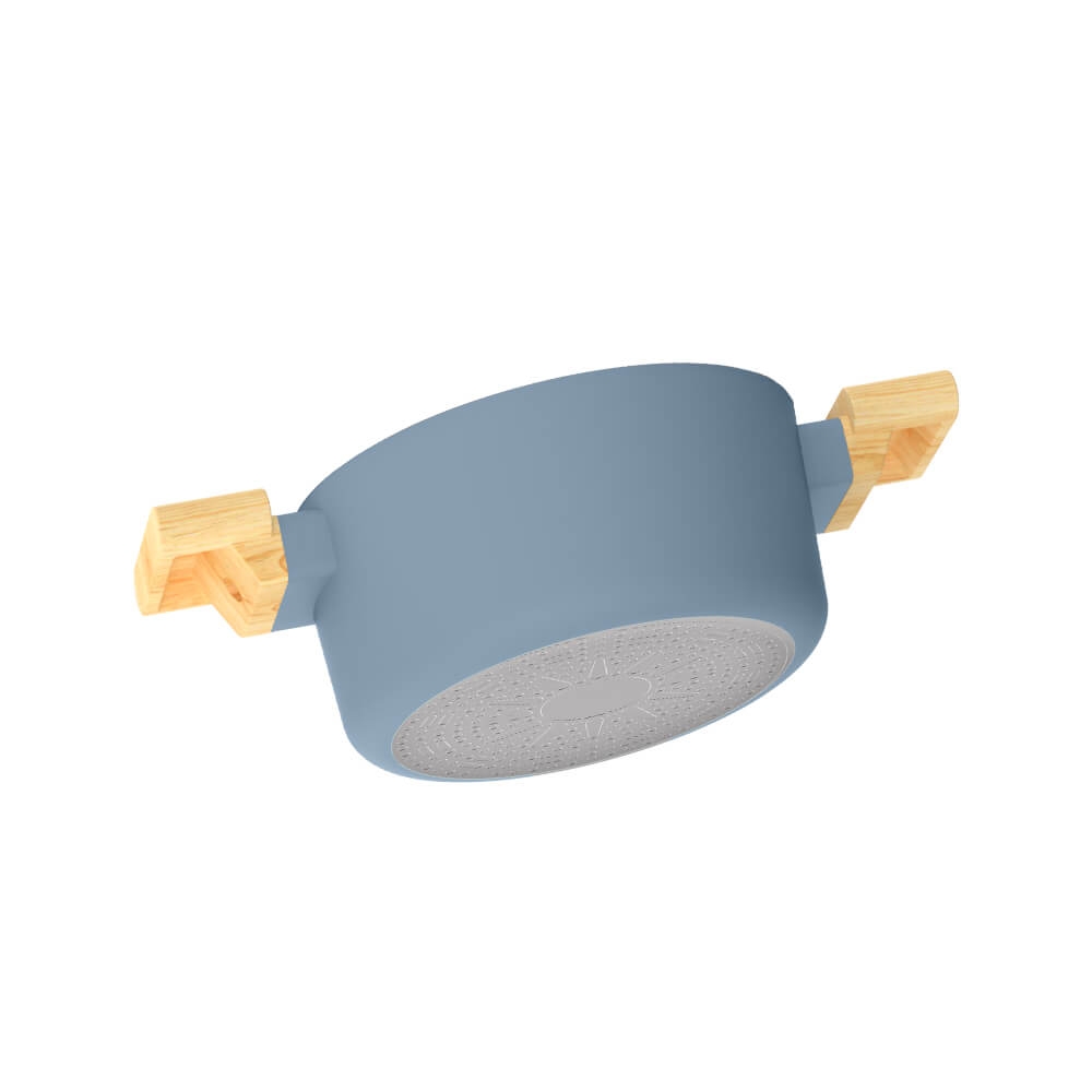 Bộ nồi chống dính vân gỗ Elmich Nature EL-5206MG04 size 18, 20, 24 chảo 26cm