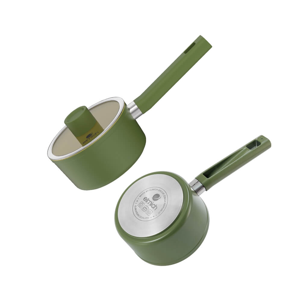 Bộ nồi  phủ sứ an toàn Elmich Olive EL-5220OV04 quánh 16, nồi 20, 24, chảo 26cm