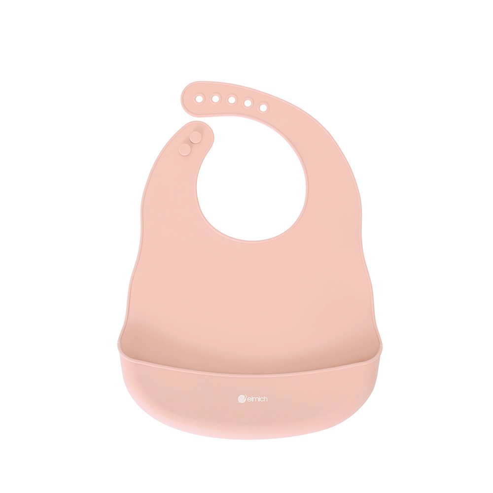 Bộ ăn dặm 7 món bằng silicone cao cấp, màu hồng Elmich 0011