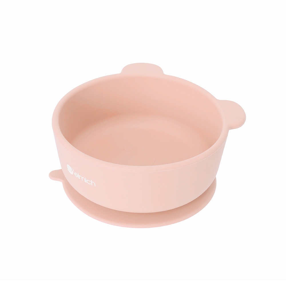 Bộ ăn dặm 7 món bằng silicone cao cấp, màu hồng Elmich 0011