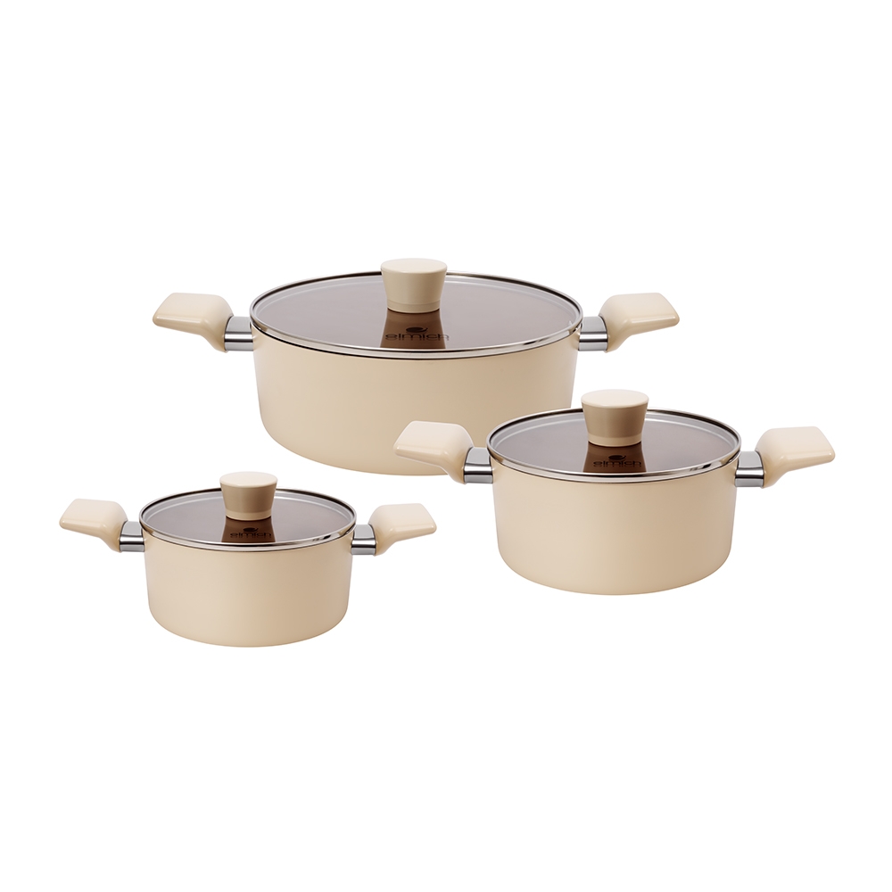 Bộ nồi chống dính Ceramic Elmich Mocha EL5248MC01 Size 18,20,24cm