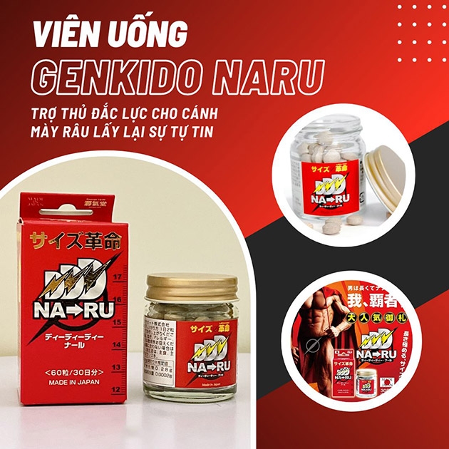 Viên uống hỗ trợ sinh lý, tăng kích thước Naru Nhật Bản (Hộp 60 viên)