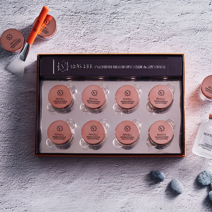 Liệu trình nâng cơ da mặt bằng collagen ngân dạng sợi Revell Premium Intensive Skin Activ Fiber