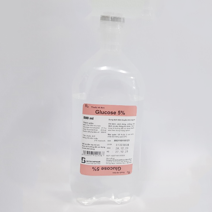 Đường truyền Glucose 5% chai 500ml IVC