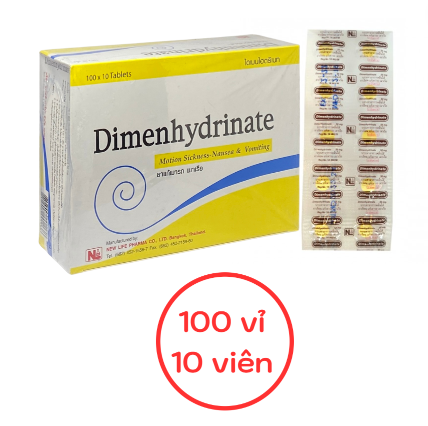 Say xe Thái Dimenhydrinate 50mg H.100vỉ*10v