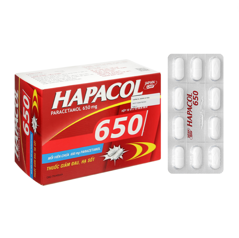 Hapacol 650 (Paracetamol) 10vỉ.10v DHG