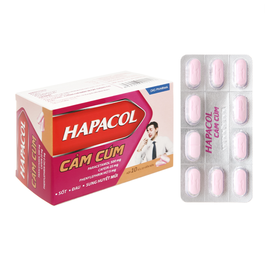 Hapacol Cảm Cúm (Paracetamol) 10vỉ.10v DHG