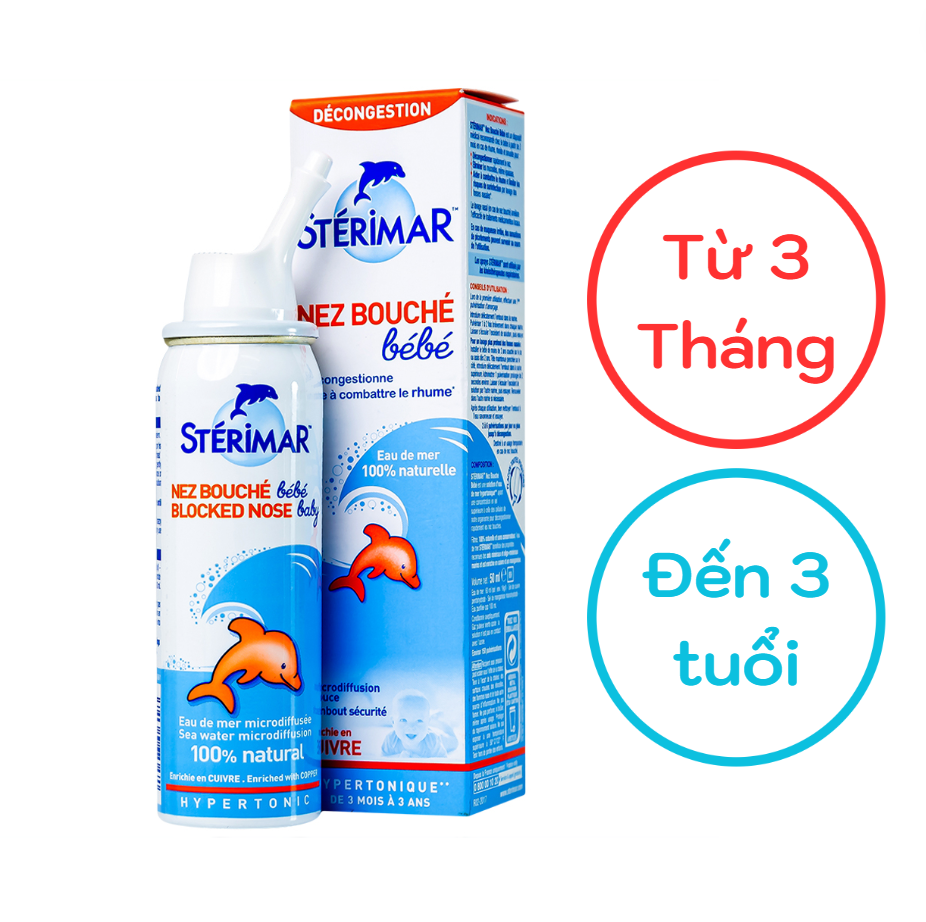 Xịt mũi Sterimar (3 tháng - 3 tuổi) Sterimar (Pháp)