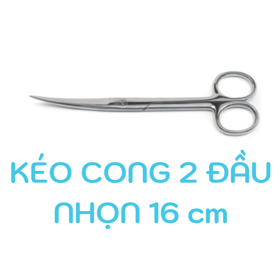 Kéo Y Tế Cong - 2 Đầu Nhọn 16cm